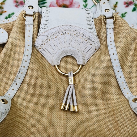 Cole Haan Collection Woven Straw Leather Large Bag - Picture 6 of 16